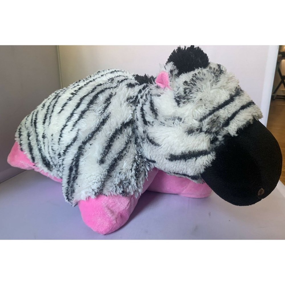 Pillow Pets Full Size Zippity Zebra Large (18"x18"x8") 2010 Excellent Condition!